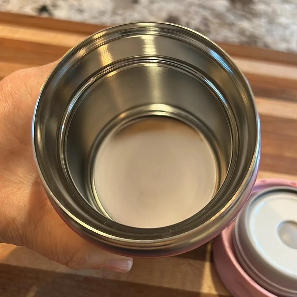 Stainless Steel Food Jar, 16.9-Ounce, Pink